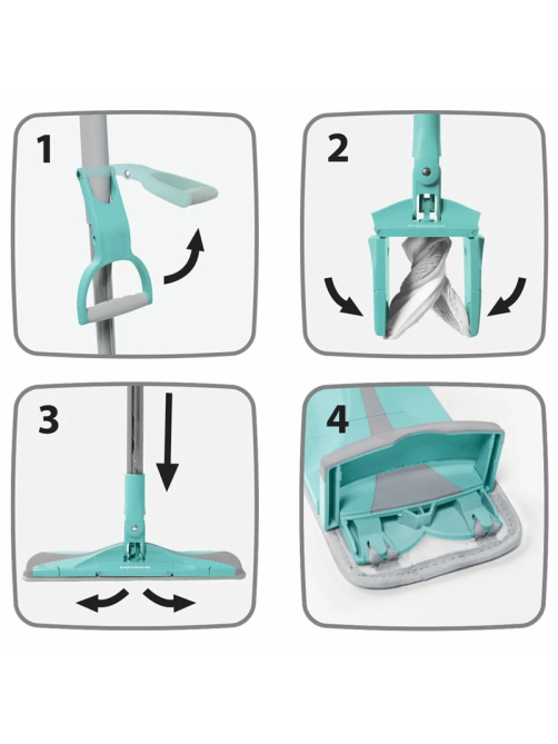 Швабра для влажной уборки Hausmann Care Clean version 2.0 с механизмом отжима, 145 x 12 x 9см