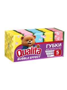 Губки кухонные Qualita Bubble Effect 7 х 10см, 5шт