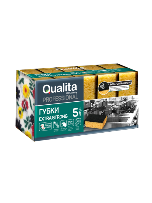 Губки кухонные Qualita Extra strong 10 x 7см, 5шт