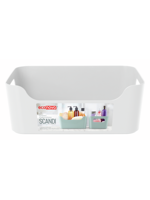 Корзинка Econova Scandi универсальная белая 4.6л, 27 х 19 х 10.5см