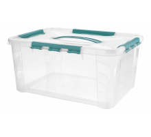 Контейнер для хранения Econova Grand Box голубой с крышкой 39 x 29 x 18, 15.3л