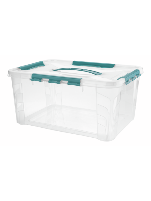 Контейнер для хранения Econova Grand Box голубой с крышкой 39 x 29 x 18, 15.3л