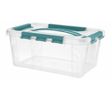 Контейнер для хранения Econova Grand Box голубой с крышкой 29 x 19 x 12.4, 4.2л