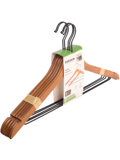 Плечики Attribute Bamboo Slim с выемками, 5шт