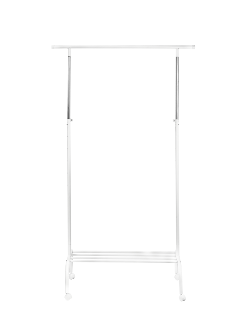Вешалка напольная белая с перекладиной, 110 x 30 x 5.5см