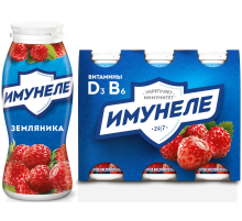 Напиток кисломолочный Имунеле с земляникой 1.2%, 100г х 6 шт