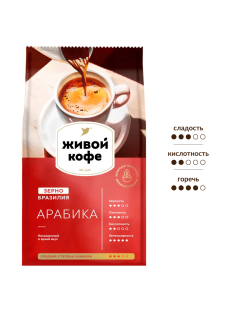 Кофе Живой кофе арабика зерновой, 800г