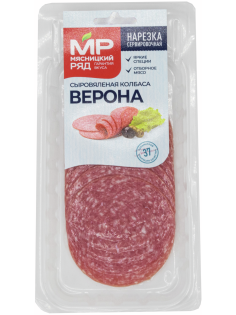 Колбаса Мясницкий ряд Верона сыровяленая нарезка, 90г