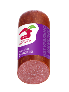 Колбаса Мясной дом Бородина Сервелат финский варено-копченый срез, 320г