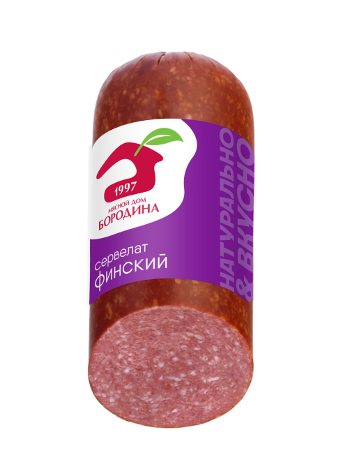 Колбаса Мясной дом Бородина Сервелат финский варено-копченый срез, 320г