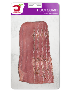 Пастрами из говядины Мясной дом Бородина копчено-вареная нарезка, 95г