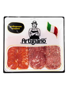 Ассорти колбас Segreti D'Artigiano Чоризо, каччиаторе и соппрессато нарезка, 120г