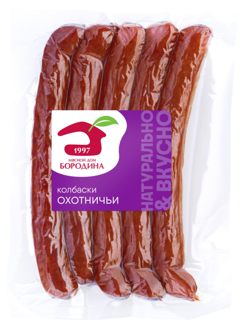 Колбаски Мясной дом Бородина Охотничьи полукопченые, 230г