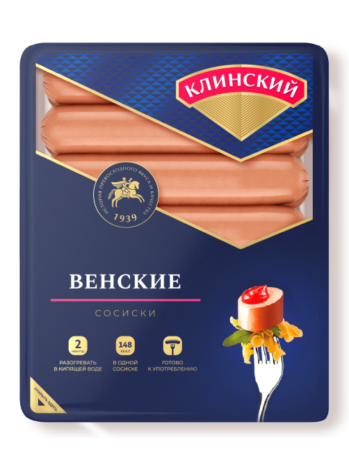 Сосиски Клинский Венские вареные, ~780г