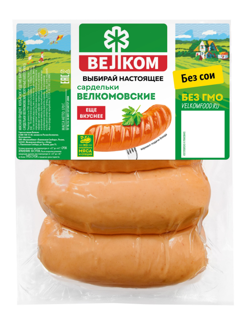Сардельки Велком Велкомовские вареные, 370г