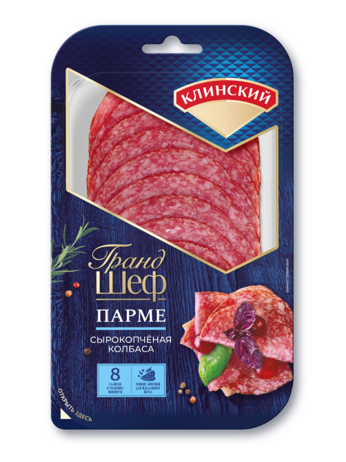 Колбаса Клинский Парме сырокопченая нарезка, 85г