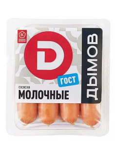 Сосиски Дымов Молочные ГОСТ, 290г