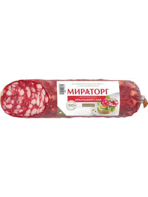 Колбаса Мираторг брауншвейгская сырокопченая полусухая, 300г