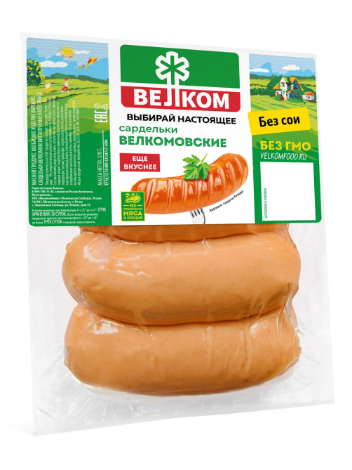 Сардельки Велком Велкомовские вареные, 370г