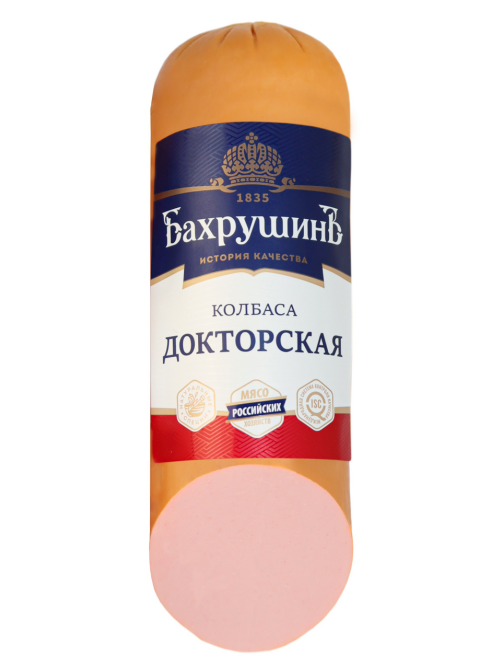 Колбаса Бахрушинъ Докторская в белкозине, 400г
