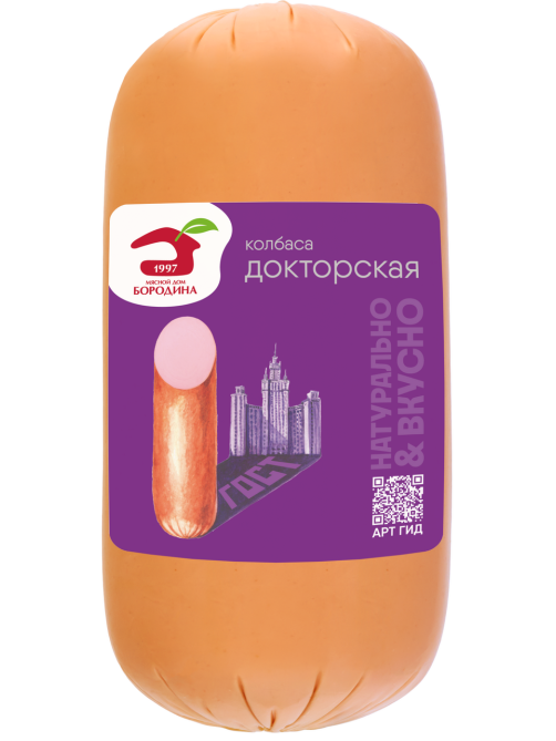 Колбаса Мясной дом Бородина Докторская вареная, 400г