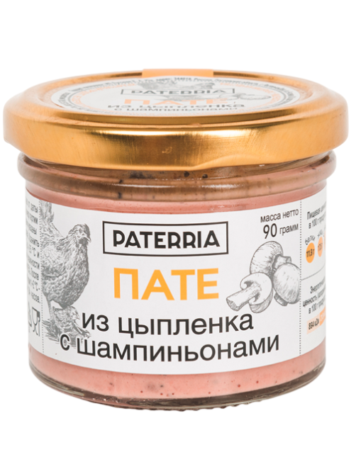 Пате Paterria из цыпленка с шампиньонами, 90г
