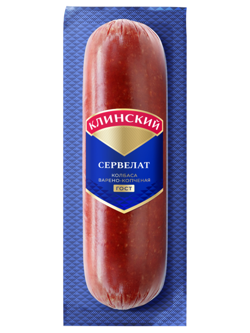 Колбаса Клинский Сервелат варено-копченая ГОСТ, 340г
