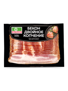 Бекон Велком Двойное копчение сырокопченый нарезка, 500г