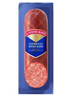 Колбаса Клинский сервелат финский варено-копченая, 290г