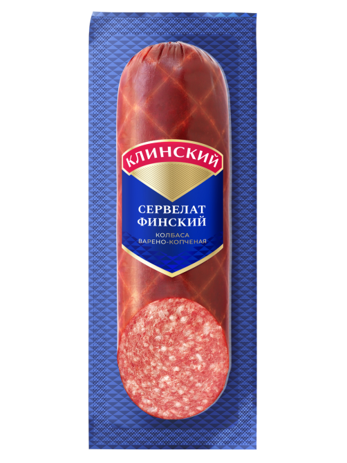 Колбаса Клинский сервелат финский варено-копченая, 290г
