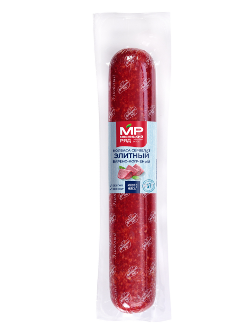Колбаса Мясницкий ряд Сервелат элитный варено-копченая, ~850г