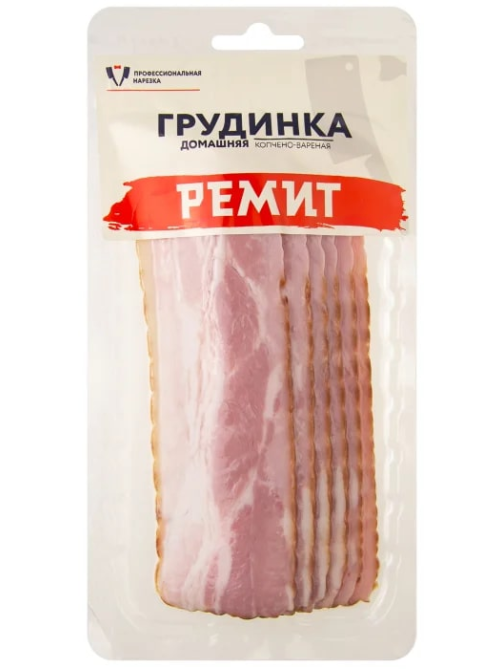 Грудинка Ремит Домашняя варено-копченая нарезка, 150г