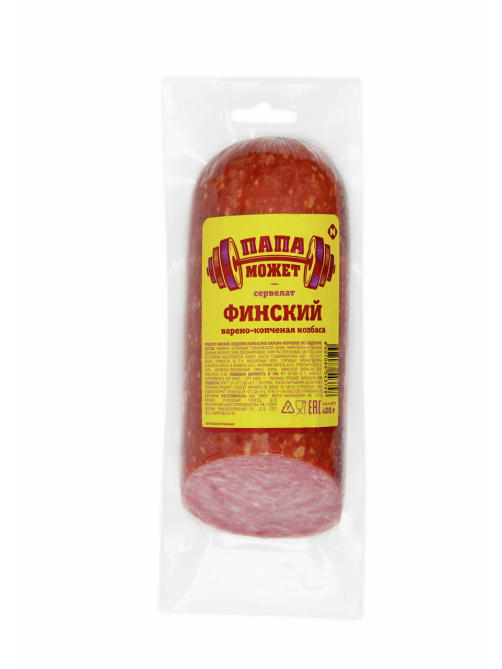 Колбаса Папа Может сервелат финский варено-копченый, 350г