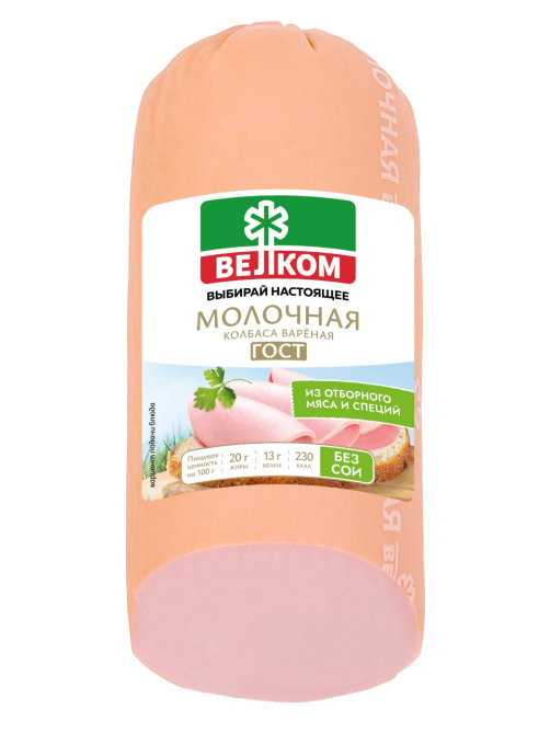 Колбаса Велком Молочная вареная ГОСТ, 400г