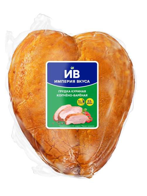 Грудка цыпленка-бройлера Империя вкуса копчено-вареная, ~700г