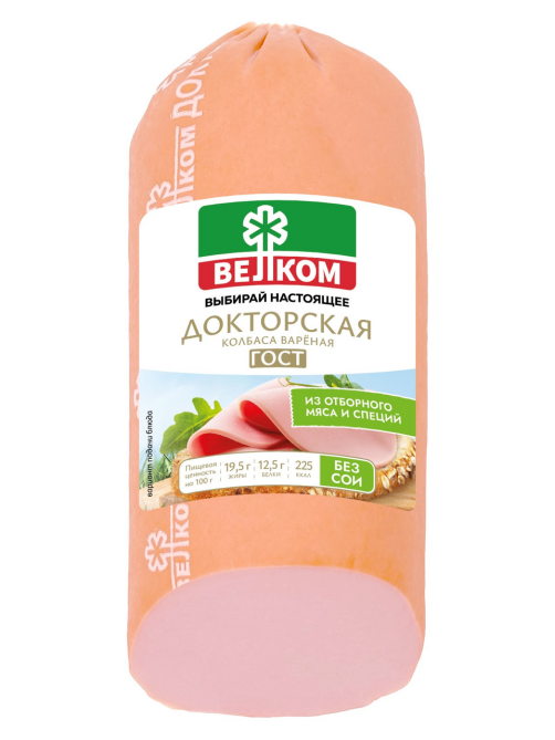 Колбаса Велком Докторская вареная ГОСТ, 400г