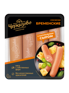 Сосиски Черкизово Премиум бременские с сыром, 336г