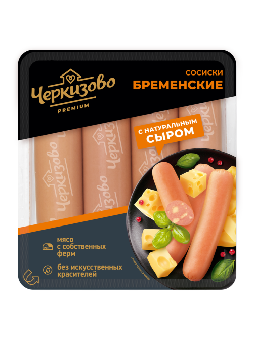 Сосиски Черкизово Премиум бременские с сыром, 336г