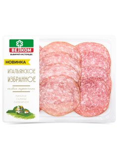 Колбаса Велком Римини-салями-сальчичон сырокопченый нарезка, 90г