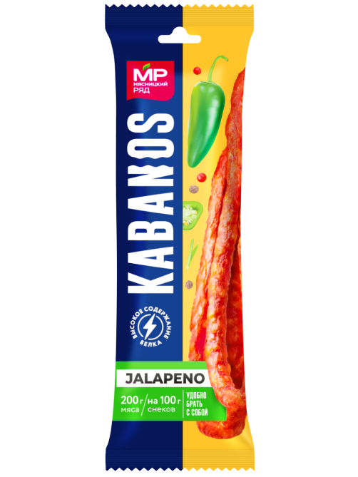 Колбаски Мясницкий ряд Kabanos халапеньо сырокопченые, 60г