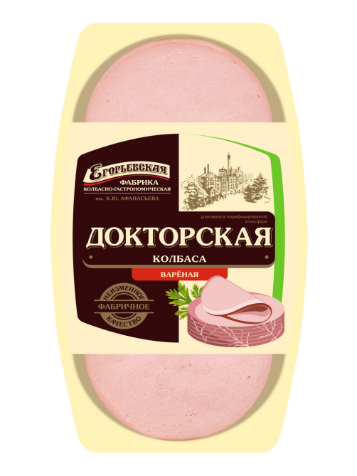 Колбаса Егорьевская фабрика докторская вареная нарезка, 200г