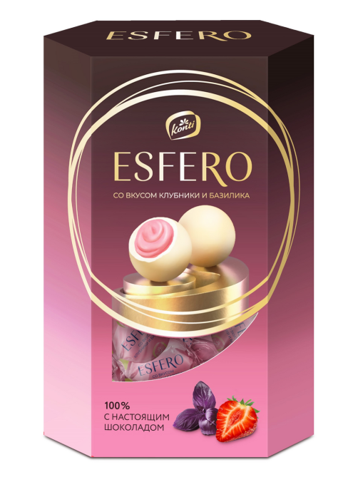 Конфеты Esfero из белого шоколада клубника и базилик, 186г
