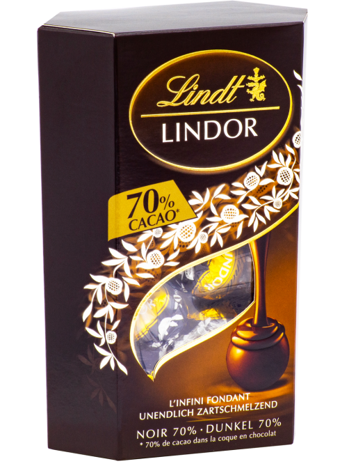 Набор конфет Lindt Lindor с горьким шоколадом 70%, 200г