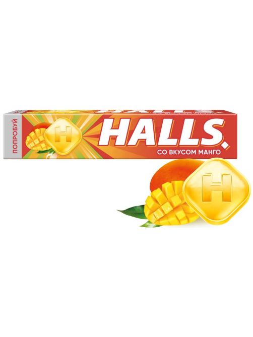 Леденцы Halls Манго, 25г