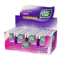 Драже Tic Tac Ягодный микс со вкусом малины и голубики освежающее, 16г x 24 шт
