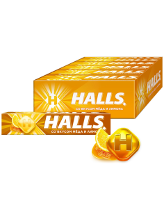 Леденцы Halls мед с лимоном, 25г x 12 шт