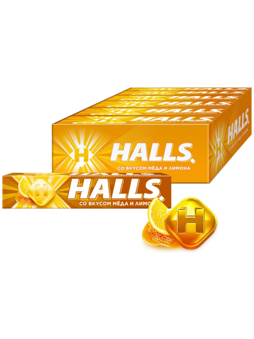 Леденцы Halls мед с лимоном, 25г x 12 шт