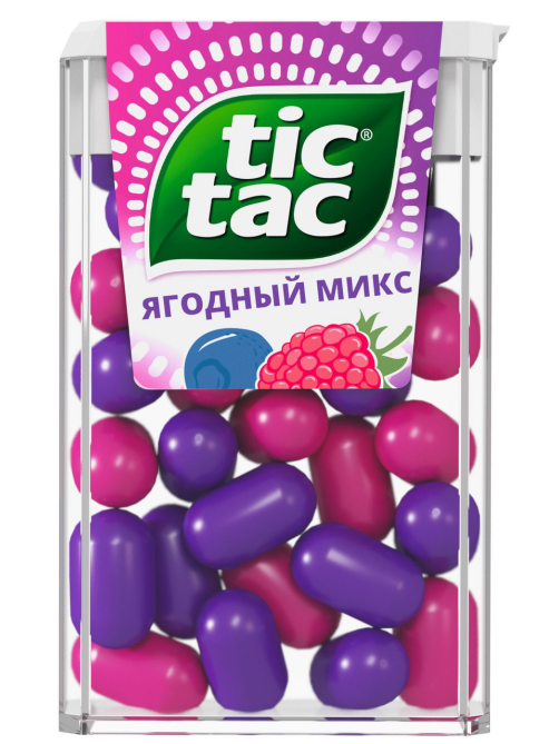 Драже Tic Tac Ягодный микс со вкусом малины и голубики освежающее, 16г