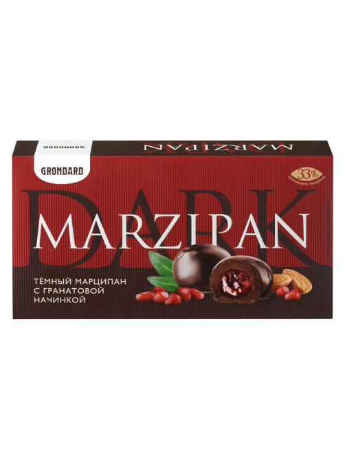 Конфеты Grondard темный марципан с гранатовой начинкой, 126г