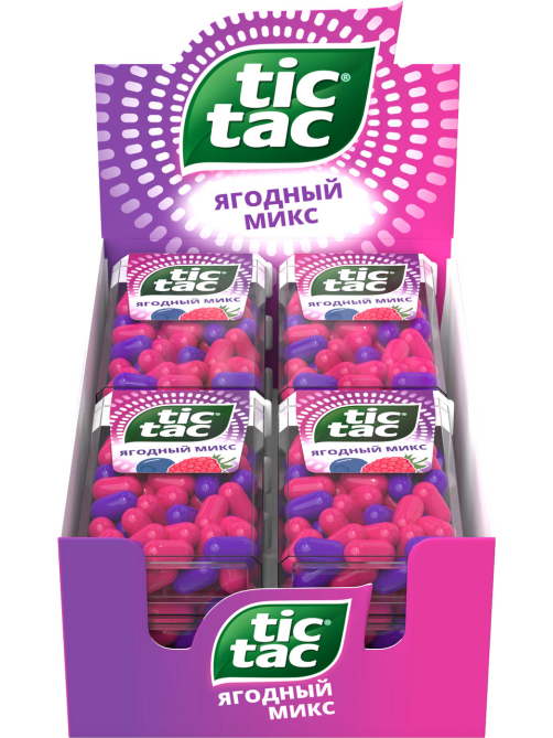 Драже Tic Tac Ягодный микс со вкусом малины и голубики освежающее, 16г х 12 шт